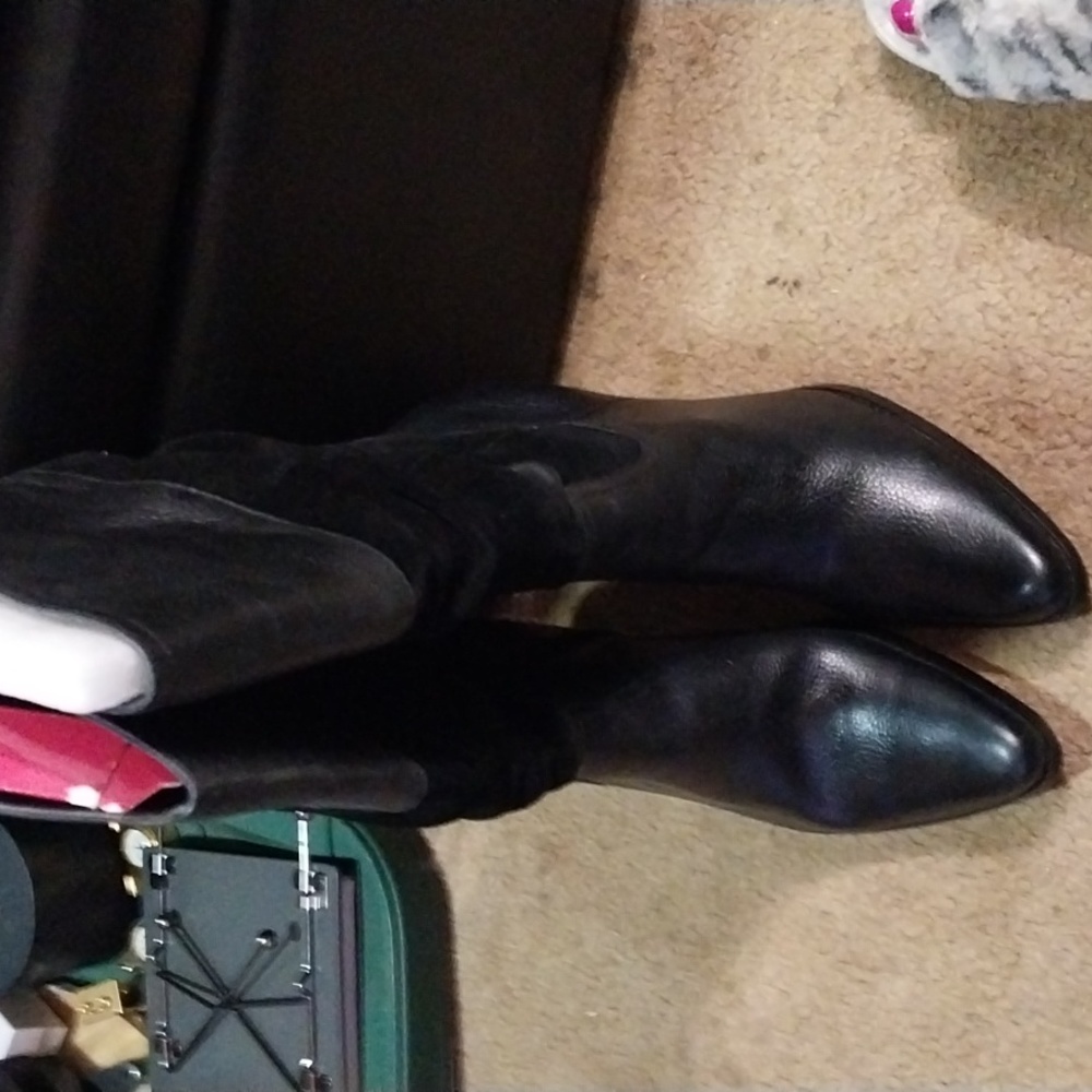 Leather and suede boots